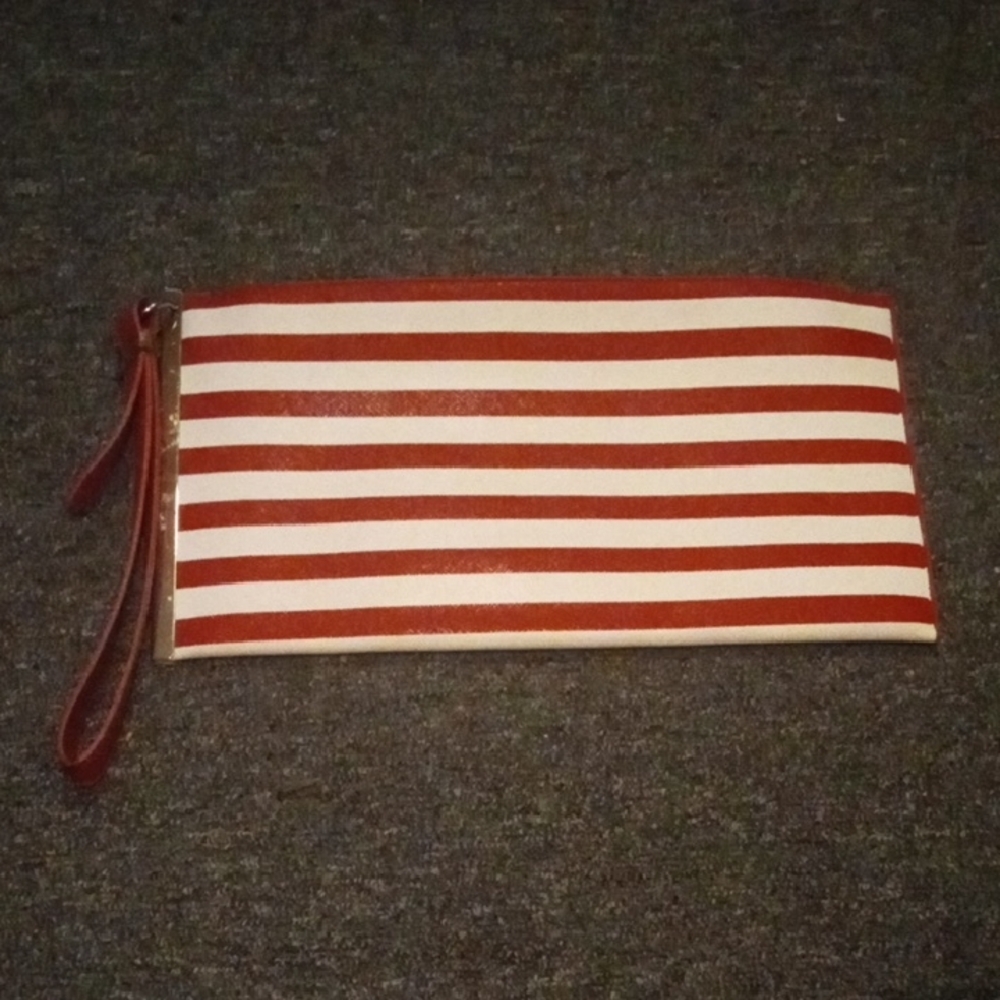 Red and White Striped Men's Clutch